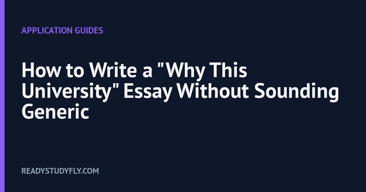 How to Write a "Why This University" Essay Without Sounding Generic cover image