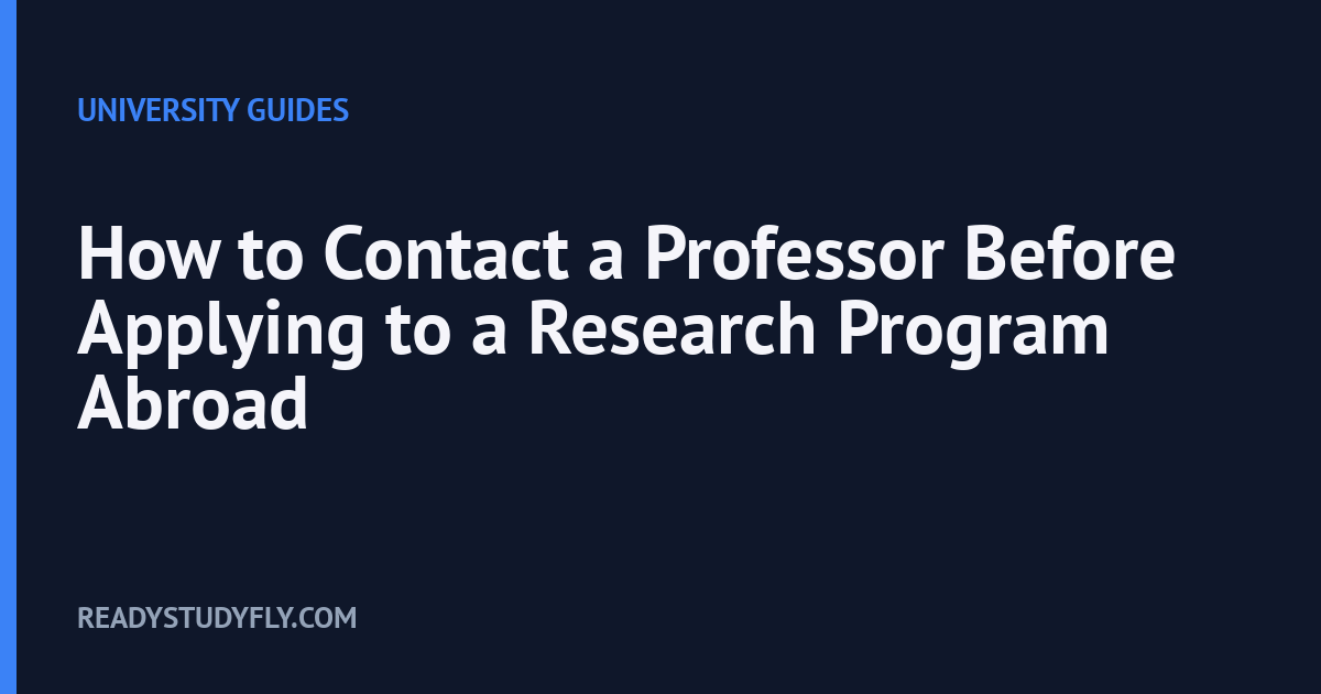 How to Contact a Professor Before Applying to a Research Program Abroad cover image
